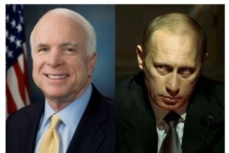 John McCain and Vladimir Putin