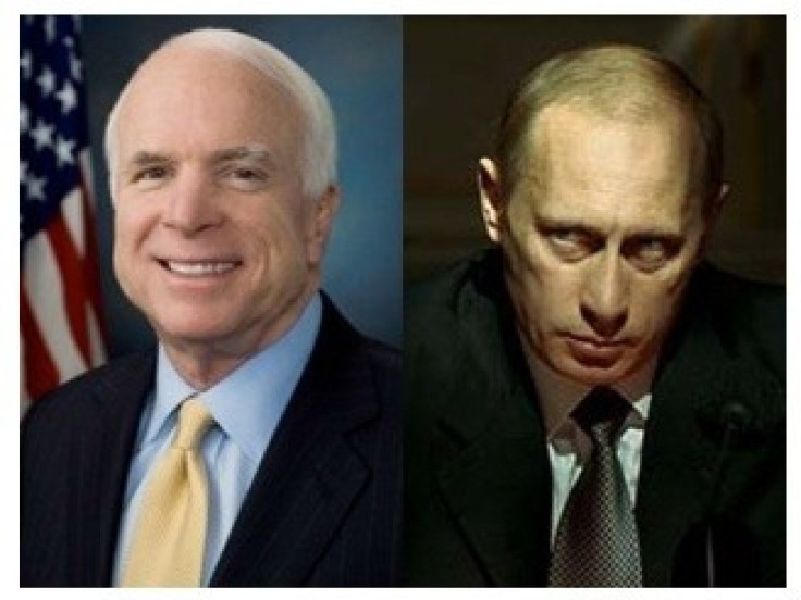 John McCain and Vladimir Putin