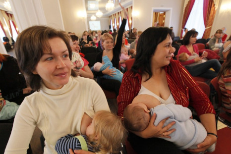 Mothers Breastfeeding during a Flash Mob