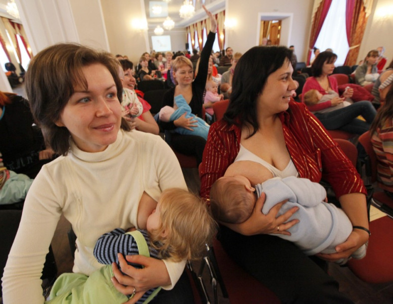 Mothers Breastfeeding during a Flash Mob