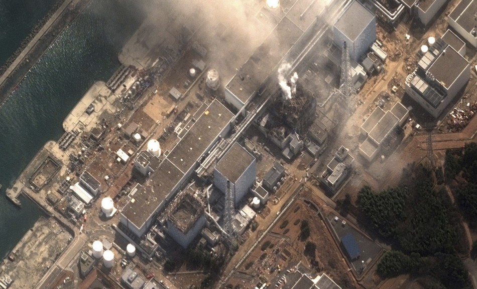 The No.3 nuclear reactor of the Fukushima Daiichi nuclear plant at Minamisoma is seen burning