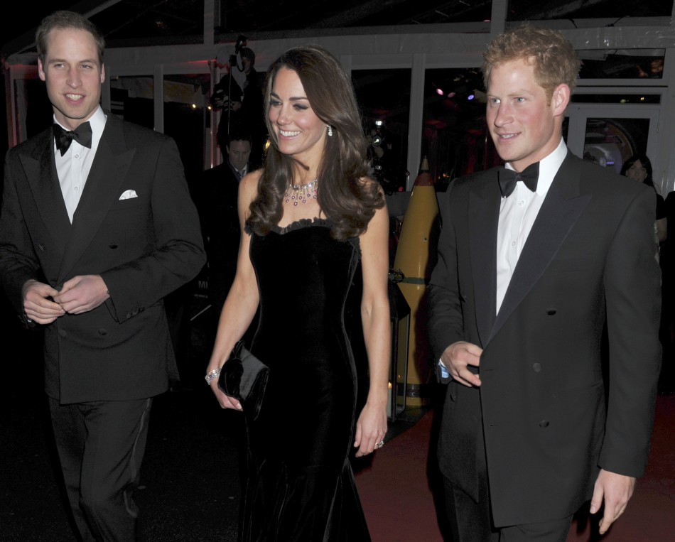 Kate Middleton Dazzles in Black Strapless Alexander McQueen Gown