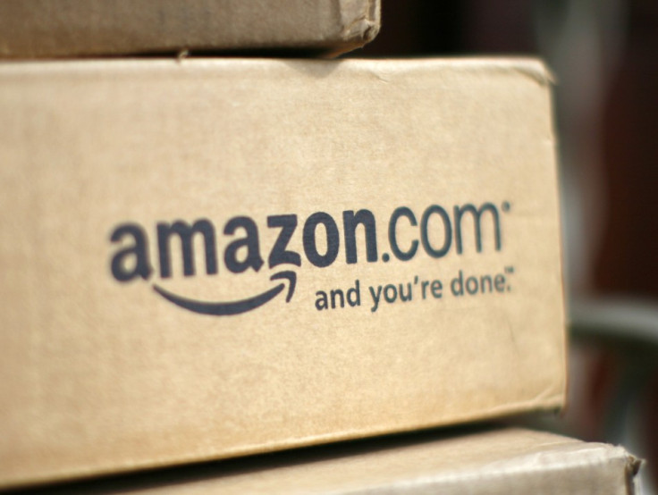 A box from online retailer Amazon.com is pictured on the porch of a house in Golden