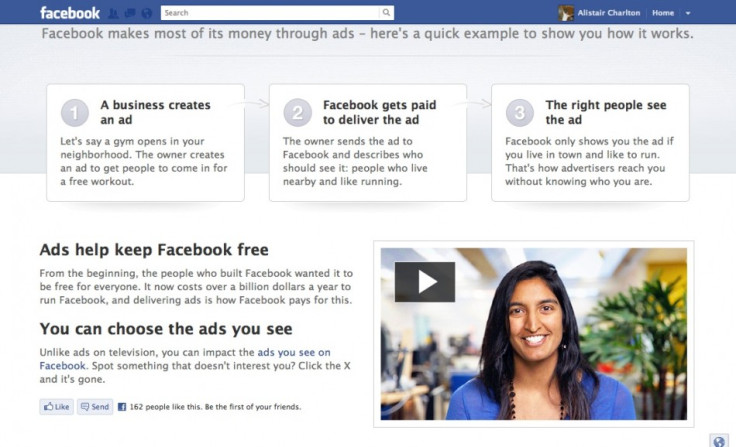 Facebook explains advertising