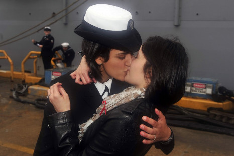 US Navy first gay kiss