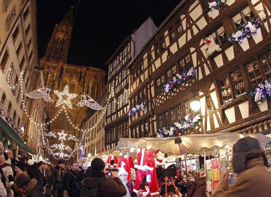 Christmas Market near Strasbourg Cathedral, France