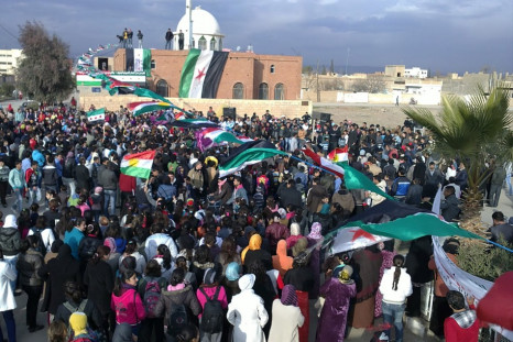Demonstrators protest against Syrian President Bashar al-Assad in Amude