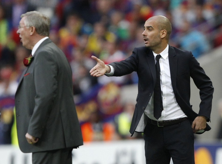 Manchester United boss Sir Alex Ferguson and Barcelona&#039;s Pep Guardiola