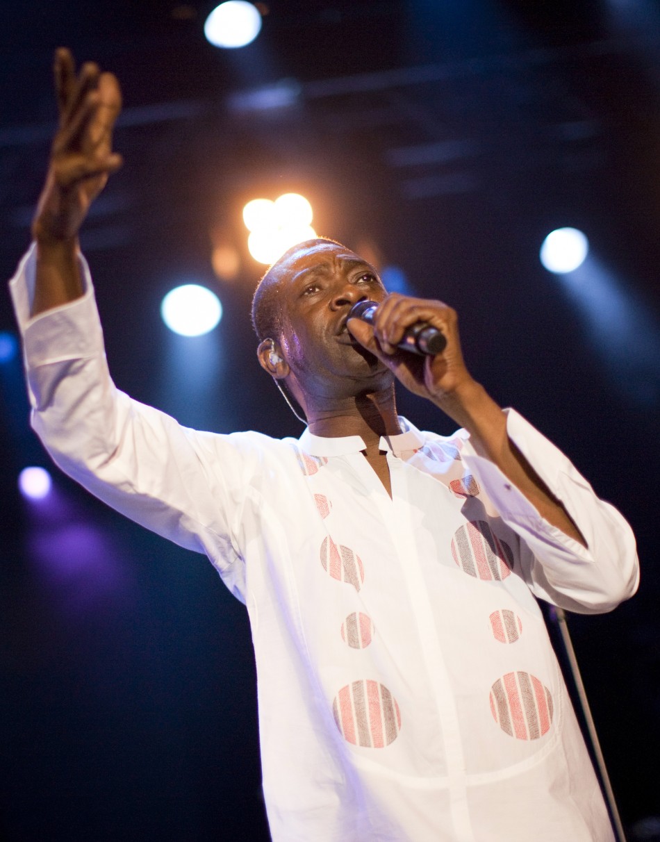 Senegalese singer NDour performs onstage during the 44th Montreux Jazz Festival in Montreux