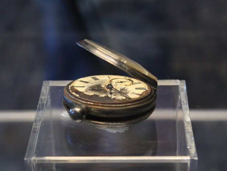 A pocket watch recovered from the RMS Titanic is on display during the Titanic Auction preview by Guernseys Auction House in New York January 5, 2012