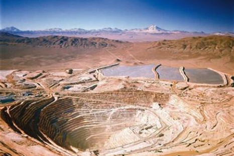 The BHP Billiton Escondida copper mine, southest of Antofagasta, Chile, is seen in this aerial handout photograph