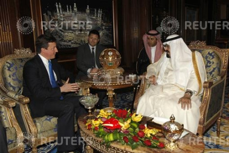 Saudi Arabia&#039;s King Abdullah meets British Prime Minister David Cameron in Riyadh