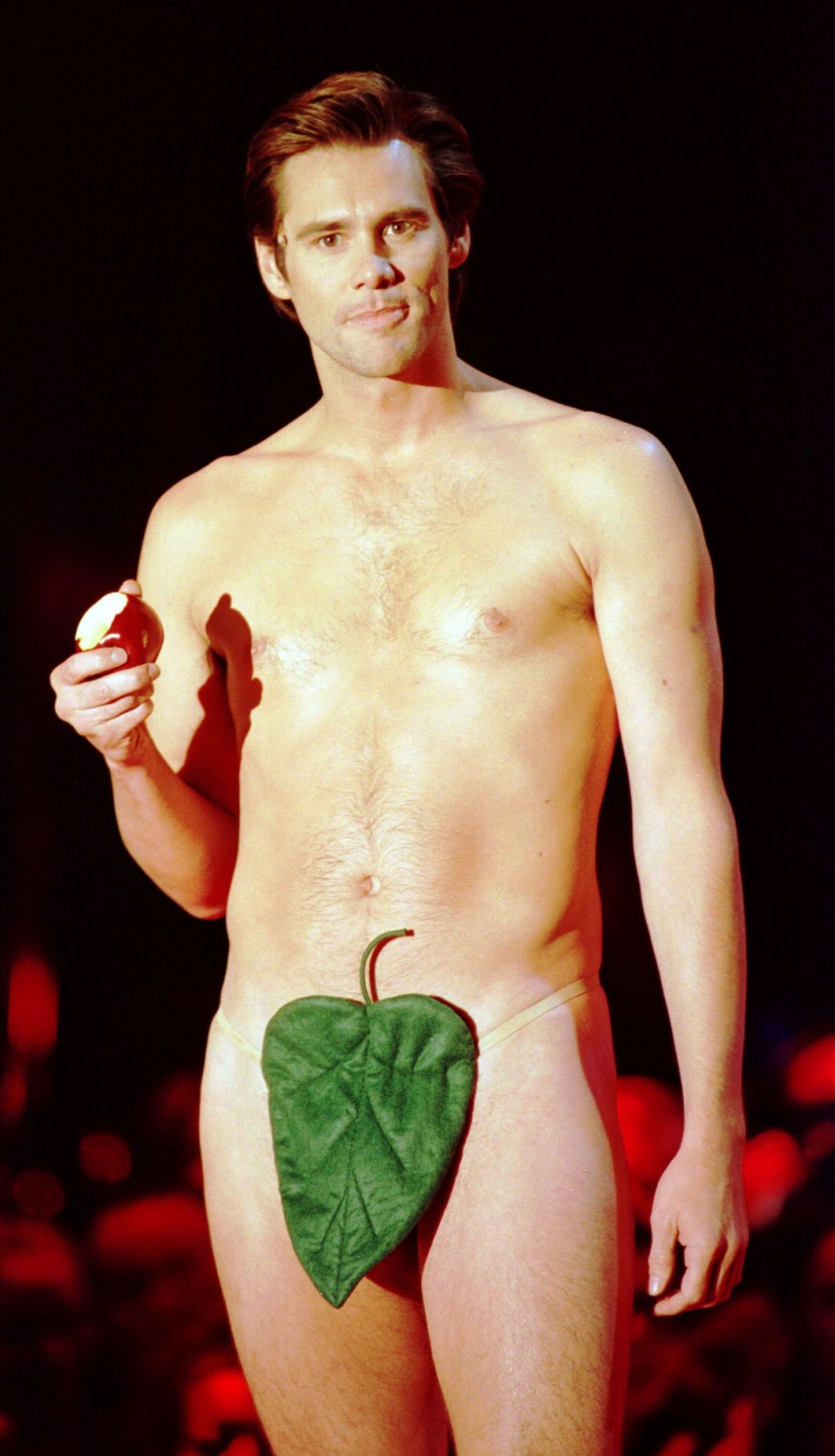 Jim Carrey wore a fig leaf to introduce The Rolling Stones at the VH1 Fashion Awards in New York City in 1997