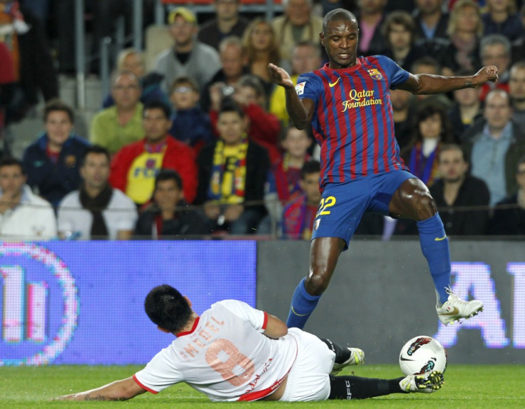 Barcelona&#039;s Eric Abidal is staying at the Nou Camp