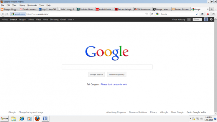 Google's anti-SOPA campaign