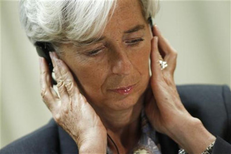 International Monetary Fund Managing Director Christine Lagarde attends a news conference in Brasilia