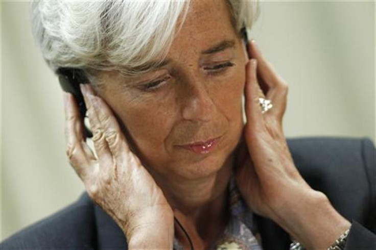 International Monetary Fund Managing Director Christine Lagarde attends a news conference in Brasilia