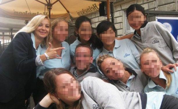 Italian prosecutors have been trying to trace the Costa Concordia mystery woman Domnica Cemortan, pictured far left with friends