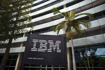 The IBM logo is seen outside the company's offices in Petah Tikva The IBM logo is seen outside the company's offices in Petah Tikva