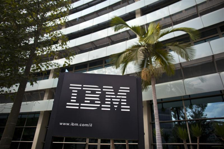 The IBM logo is seen outside the company's offices in Petah Tikva