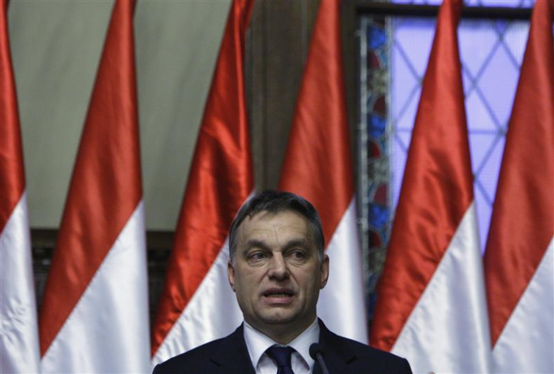 Hungary's PM Orban speaks during a news conference in Budapest