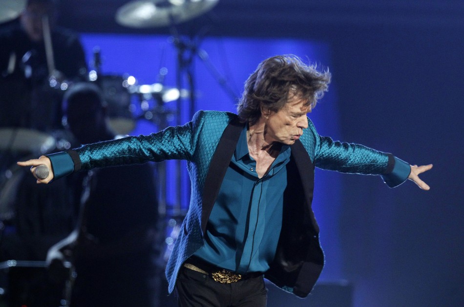 Mick Jagger bows after performing
