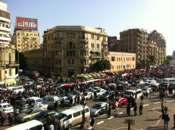 Protesters take to the streets in Cairo to mark the 25 January anniversary