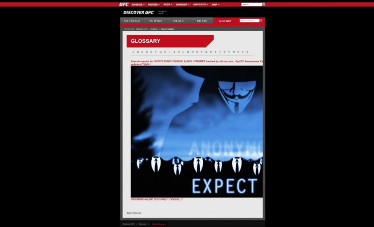 OpUFC: Anonymous Hackers Punish UFC Sopa Supporting President Dana White