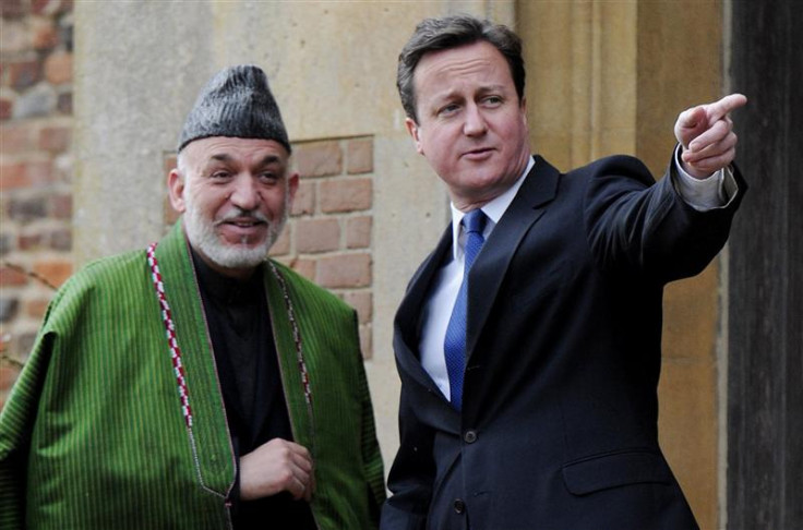 David Cameron and Hamid Karzai