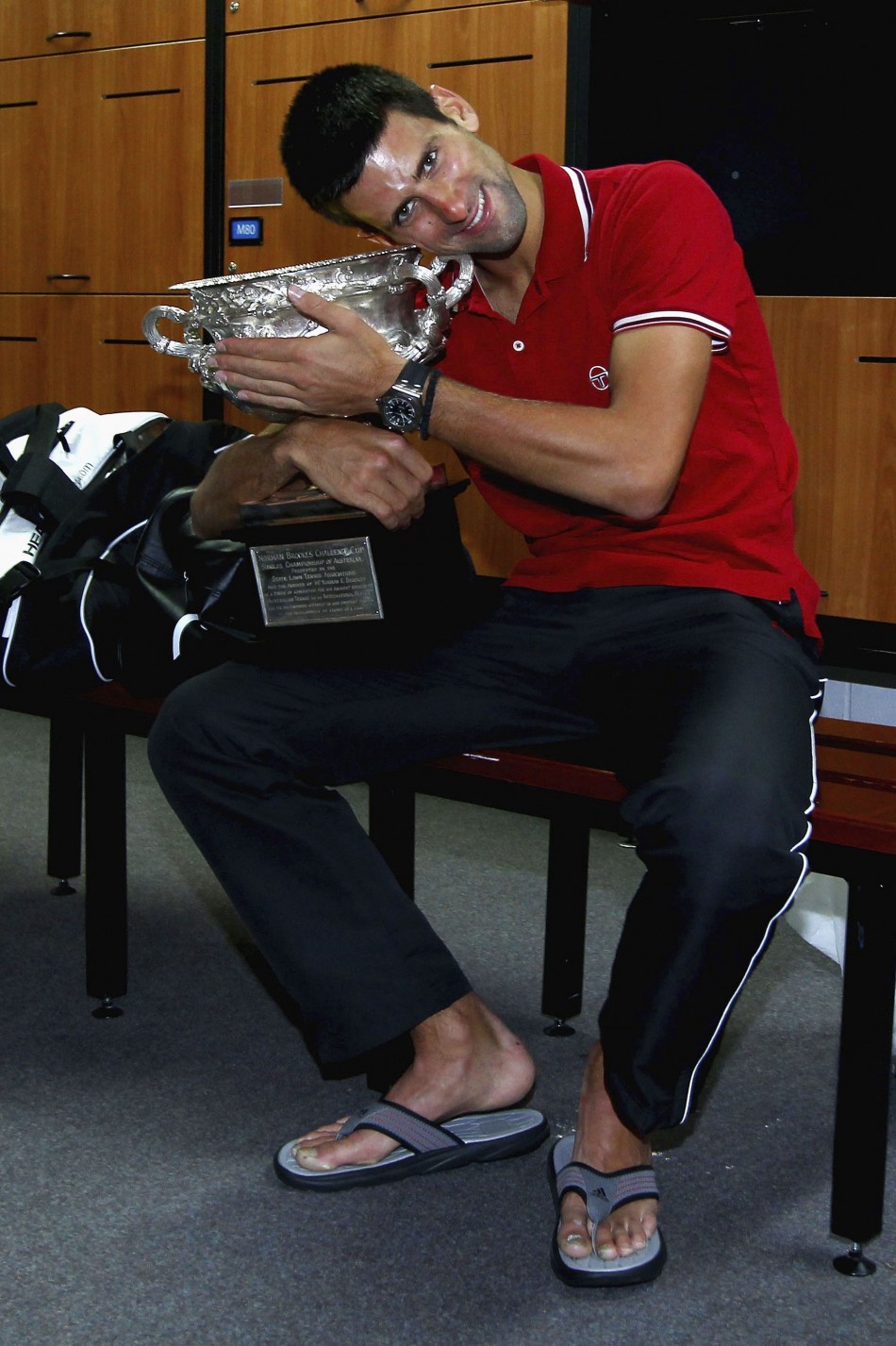 Novak Djokovic Celebrates Win Over Rafael Nadal