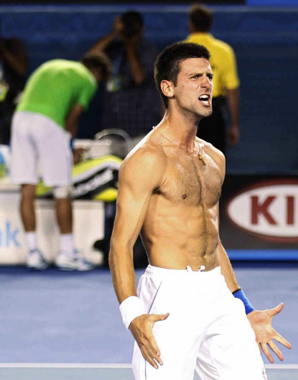 Novak Djokovic Celebrates Win Over Rafael Nadal