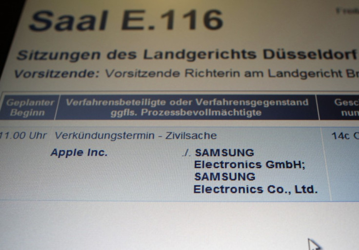 The court list pitches Apple against Samsung