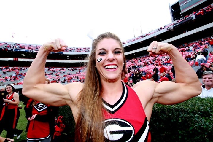 Anna Watson, a muscly cheerleader from the University of Georgia, turns dow...