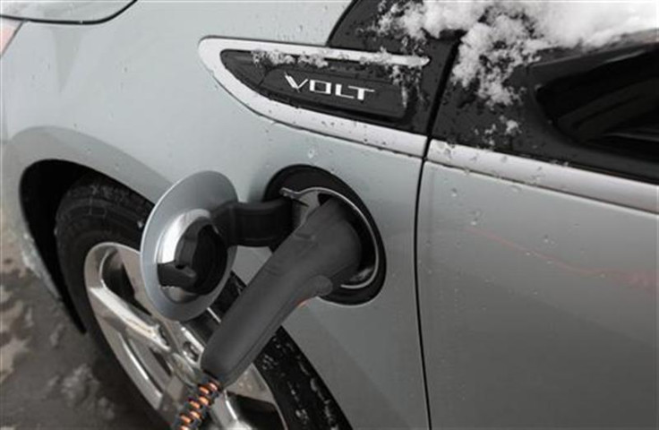 A Chevy Volt hybrid-electric car charging in Australia.