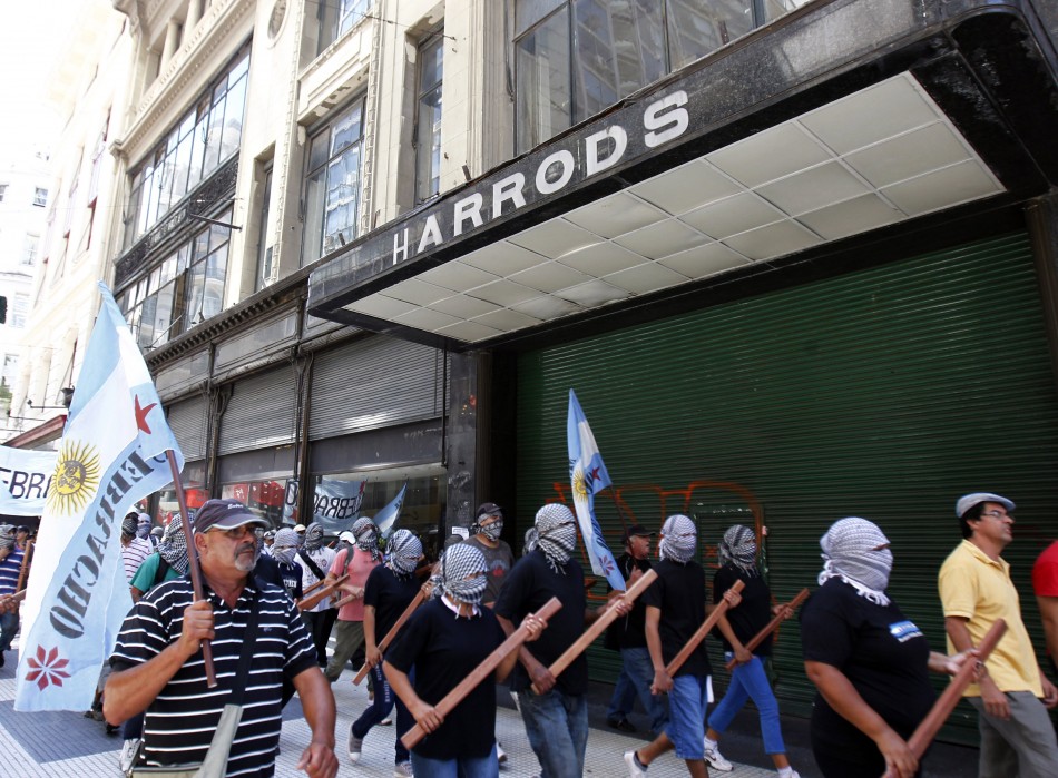 Marching past Harrods