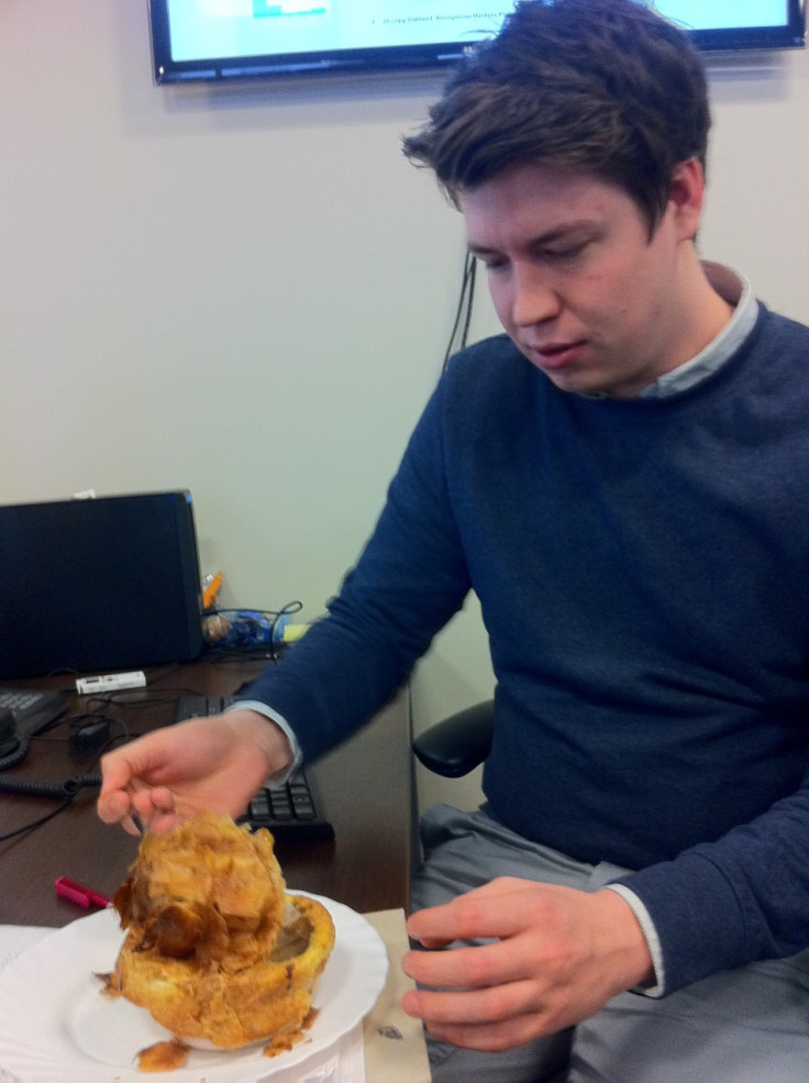 Shane Croucher tackling the 'fluffy' pastry