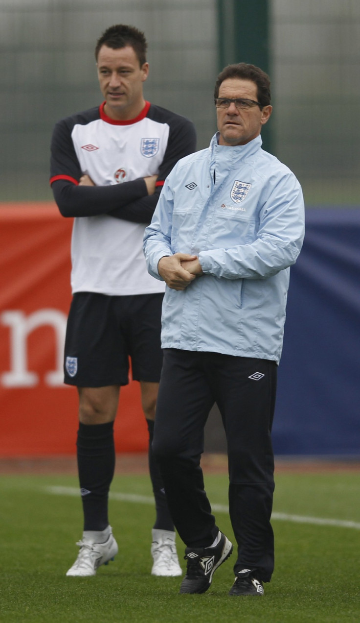 Fabio Capello and recently deposed England captain John Terry in November.