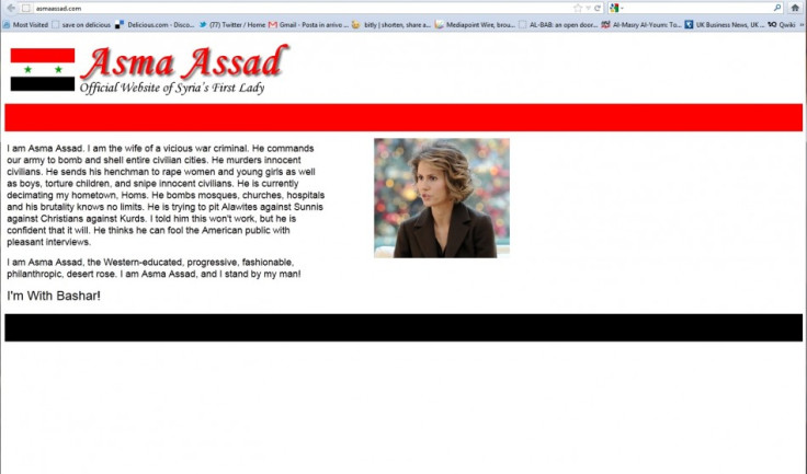 Asma Assad's fake official website