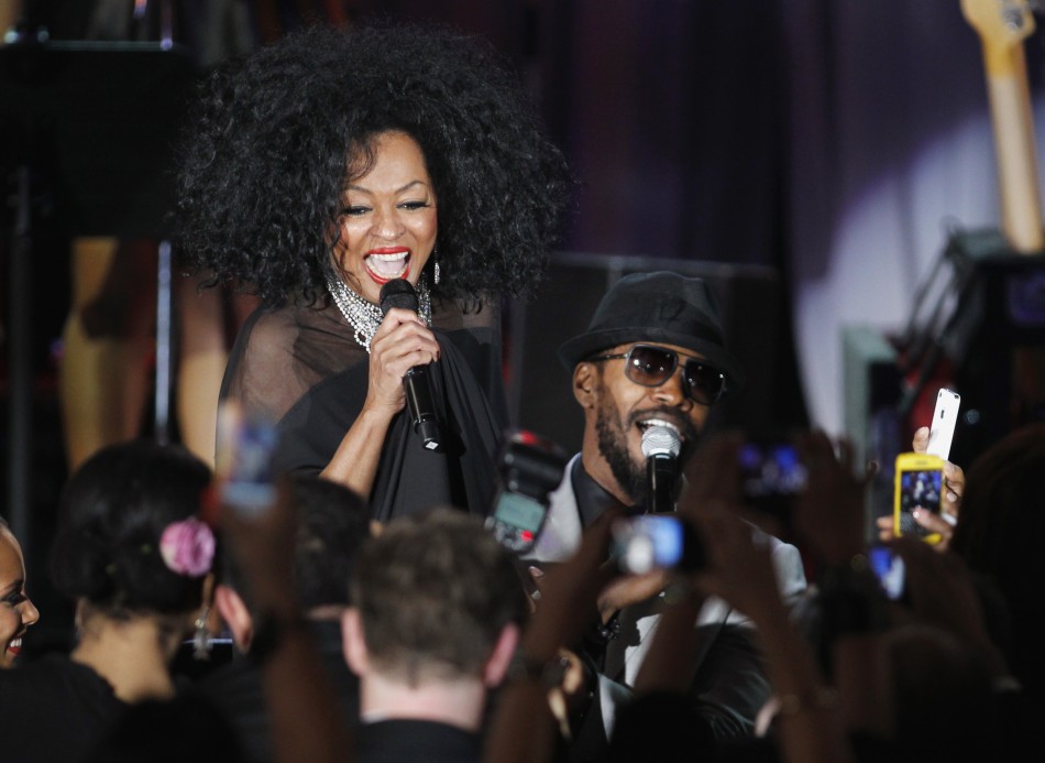 Singers Diana Ross L and Jamie Foxx