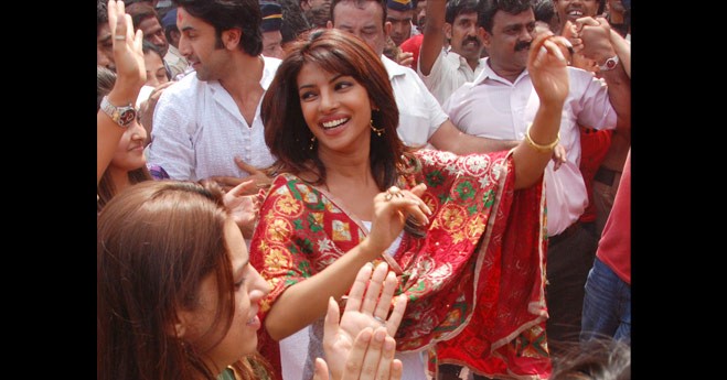 Priyanka Chopra during Ganpati Visarjan yatra