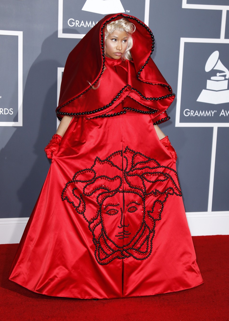 Hip hop artist Nicki Minaj arrives at the Grammys in Los Angeles