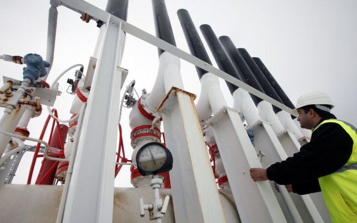 A worker checks the valve gears in a natural gas control centre of Turkey's Petroleum and Pipeline Corporation