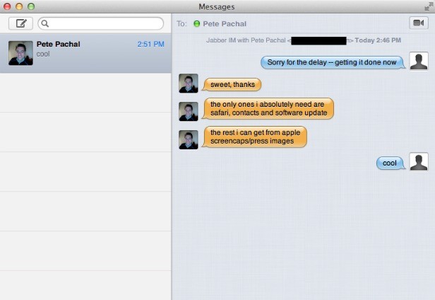 Messages Substitute iChat