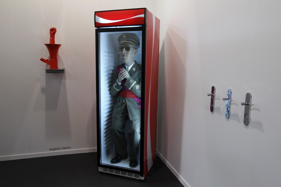 An artwork entitled quotForever Francoquot by Spanish artist Eugenio Merino is seen at the ARCO art fair in Madrid
