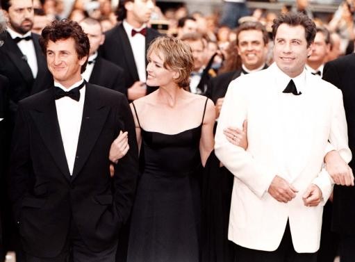 John Travolta right, Sean Penn and Robin Wright Penn