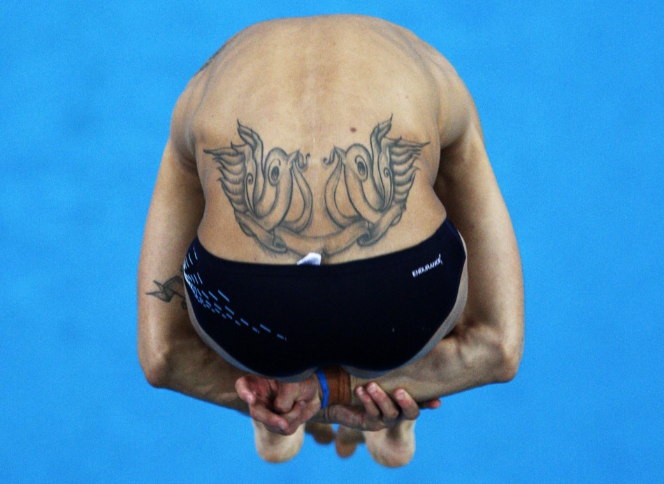 Juan Guillermo Uran of Colombia competes in the men039s 10m platform diving final at the Beijing 2008 Olympic Games