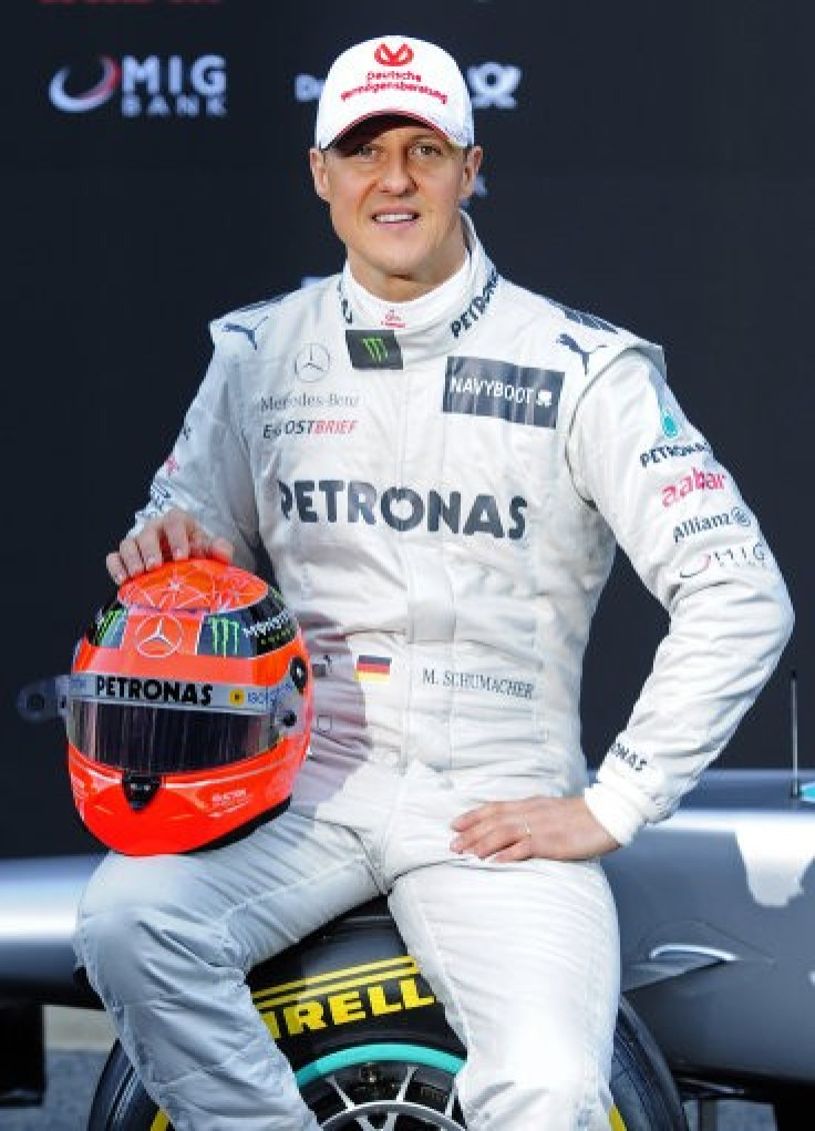 Michael Schumacher of Germany during the new F1 W03 official presentation of Mercedes GP Formula One team 2012 at the Montmelo racetrack near Barcelona, Spain, Tuesday, Feb. 21, 2012.