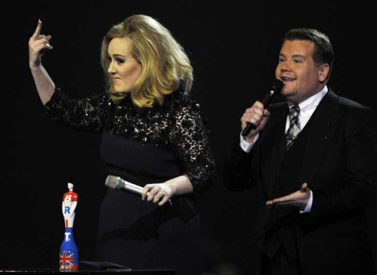 Adele and  James Corden