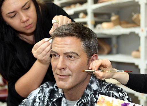 The Madame Tussauds039 George Clooney wax figure being 039spruced up039 ahead of the Oscars, Madame Tussauds, London.