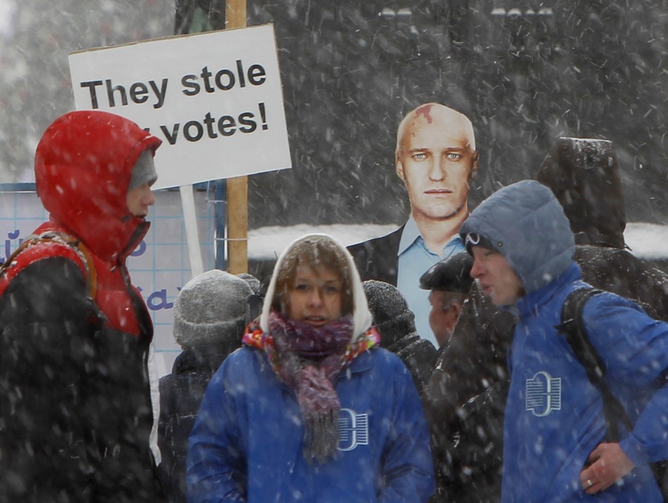 Anti-Putin protesters claimed the parliamentary elections in December were stolen